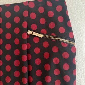 MICHAEL Michael Kors Black and Red Polka Dot Pencil Skirt